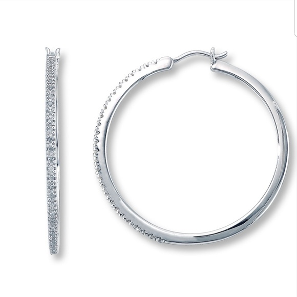 kay jewelers jewelry diamond hoop earrings 14 ct round sterling